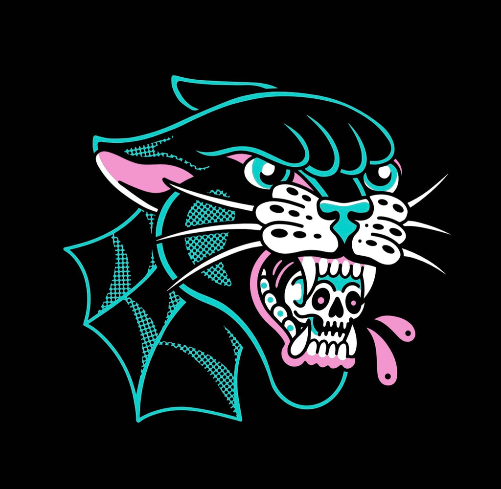 (Early access) Panther "Miami Vice" edition- long sleeve oversized shirt-faded black