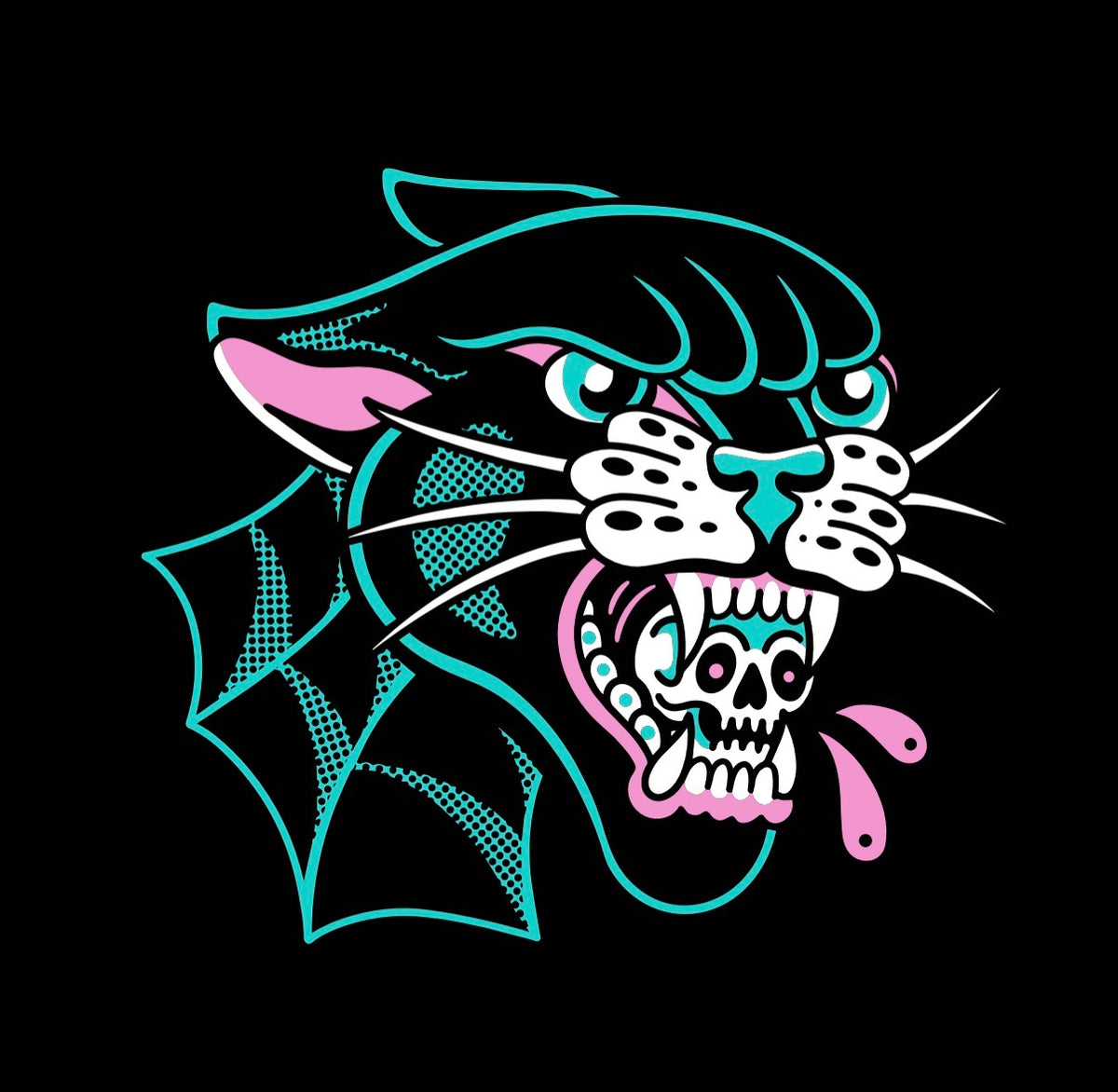 (Early access) Panther "Miami Vice" edition- long sleeve oversized shirt-faded black