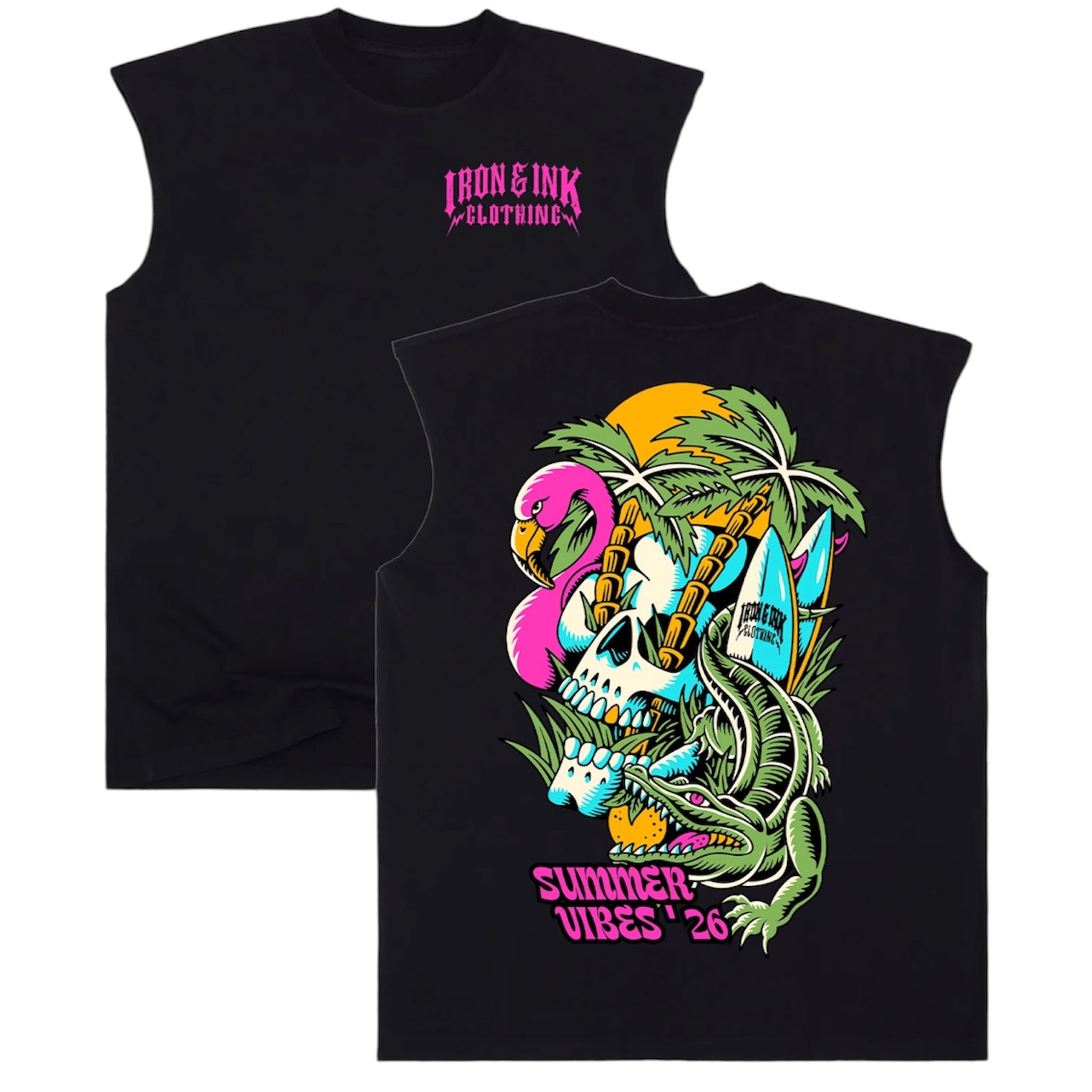 New "summer vibes" tank- Black