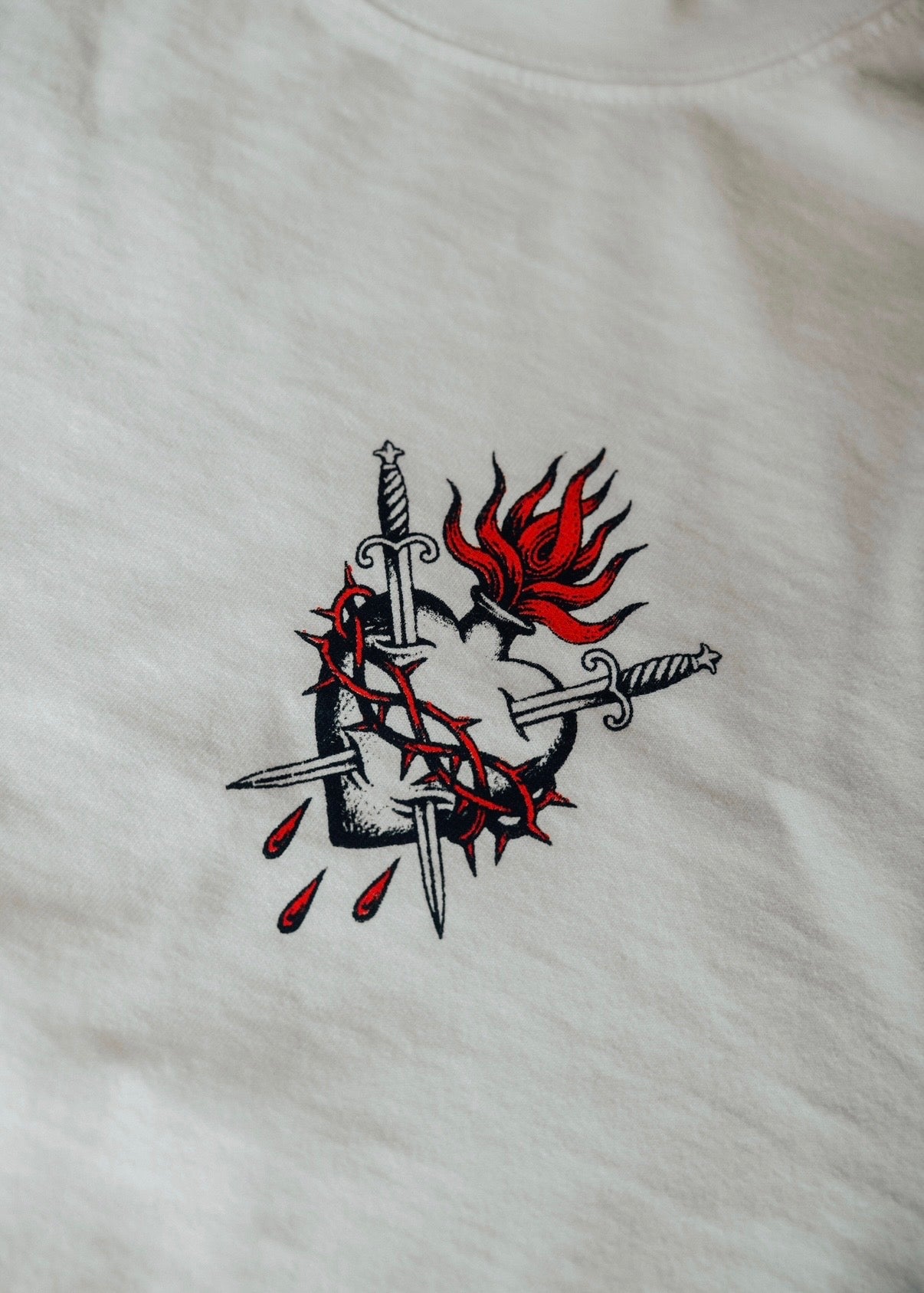 New "Sacred Heart" oversized shirt- white