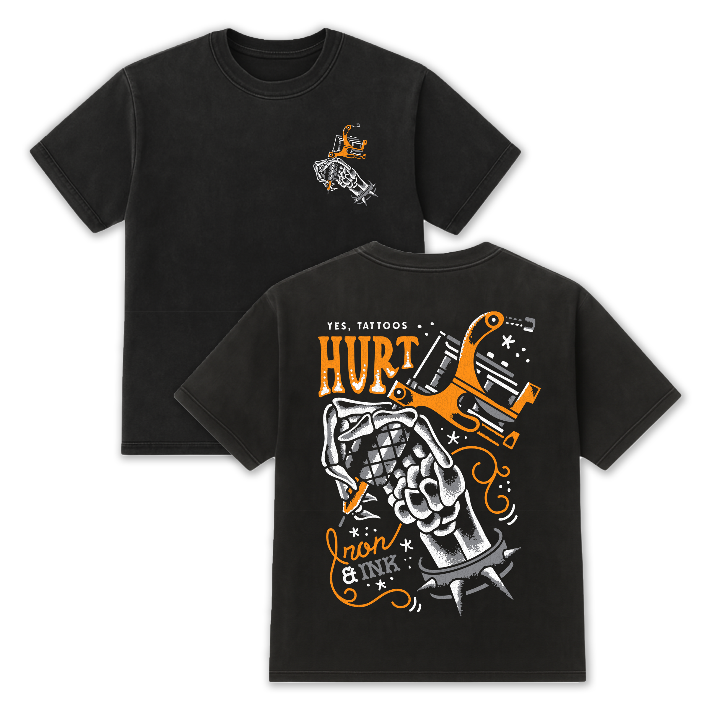 Yes, tattoos hurt shirt- slight oversized fit- Black