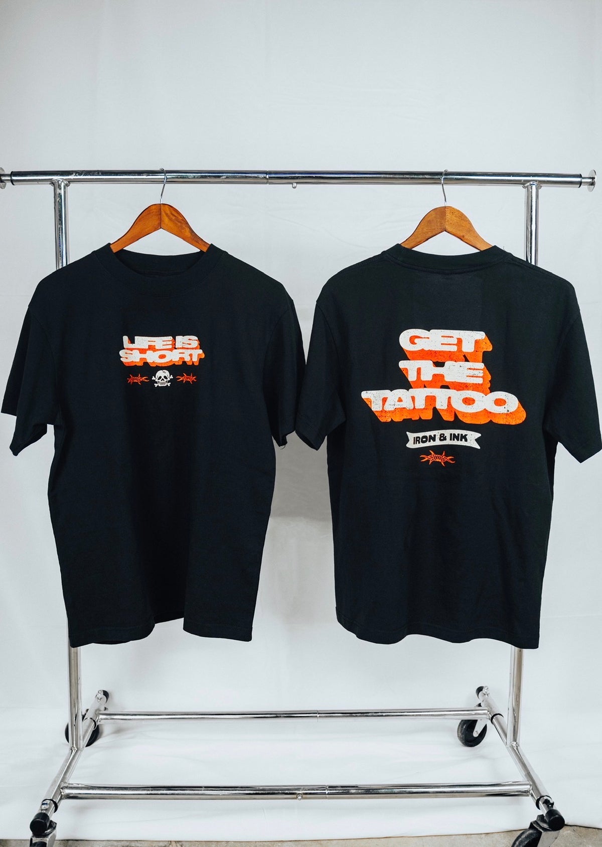 Early access "Get the tattoo" slightly oversized shirt-Black