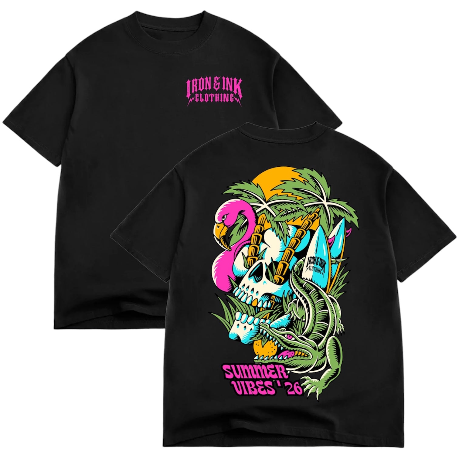 New "summer vibes" oversized shirt- Black