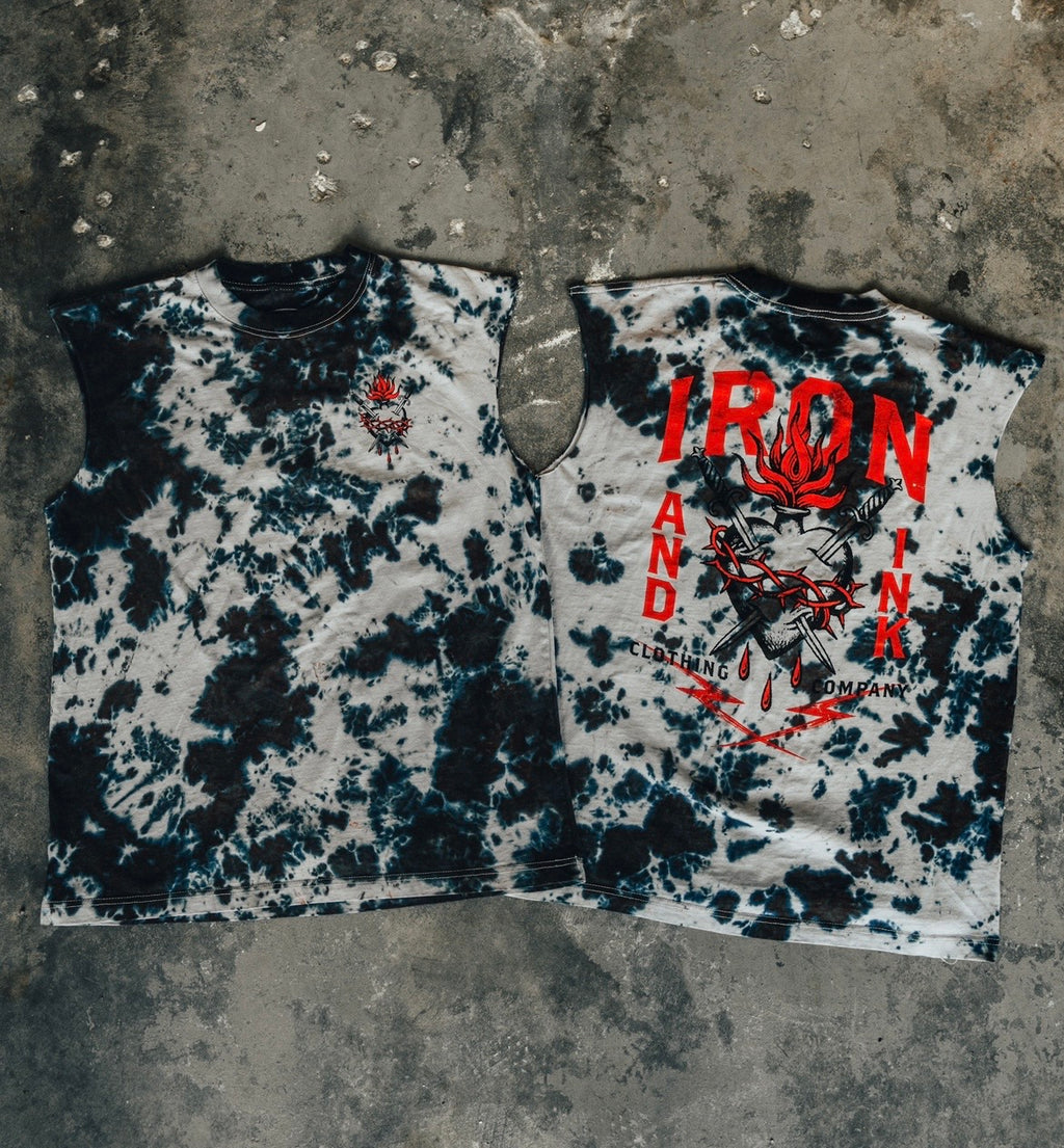 New "sacred heart" custom dyed oversized tank