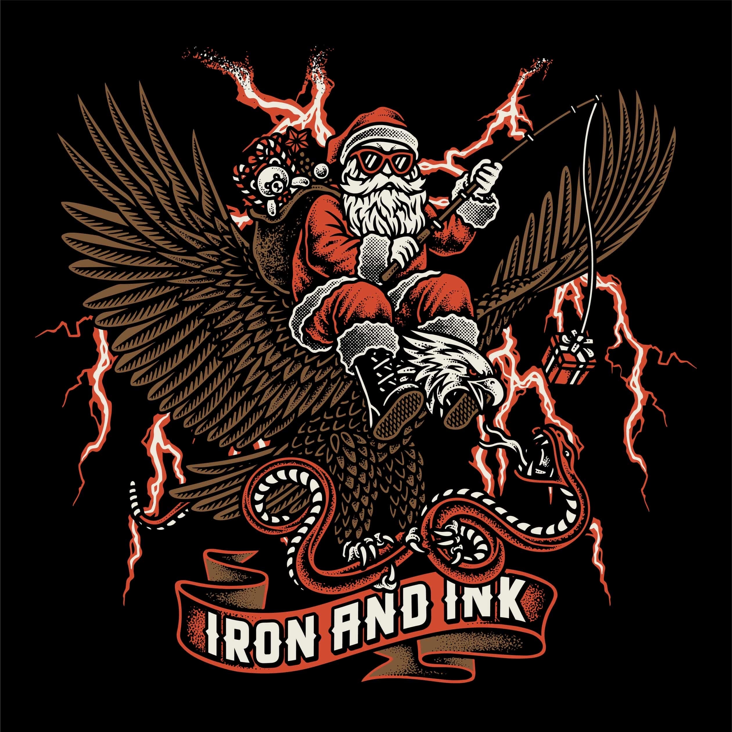 Limited edition "Santa" shirt- garment dyed black