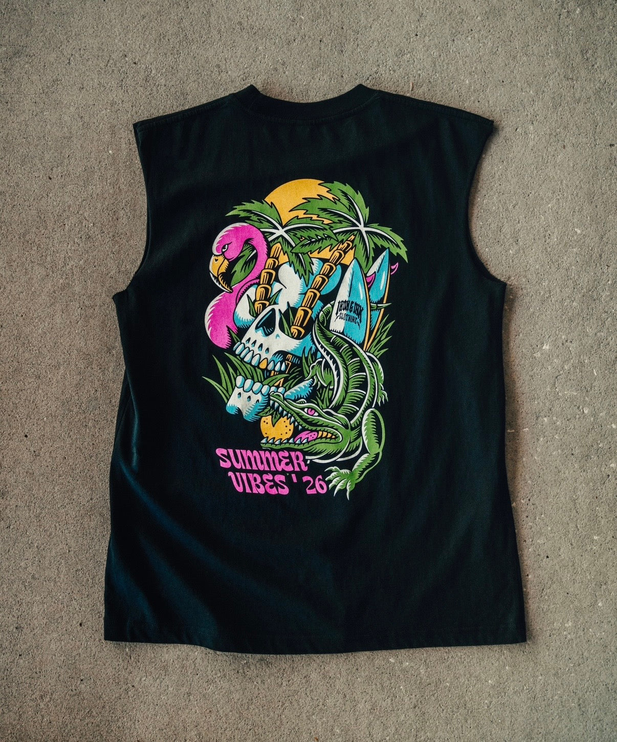 New "summer vibes" tank- Black
