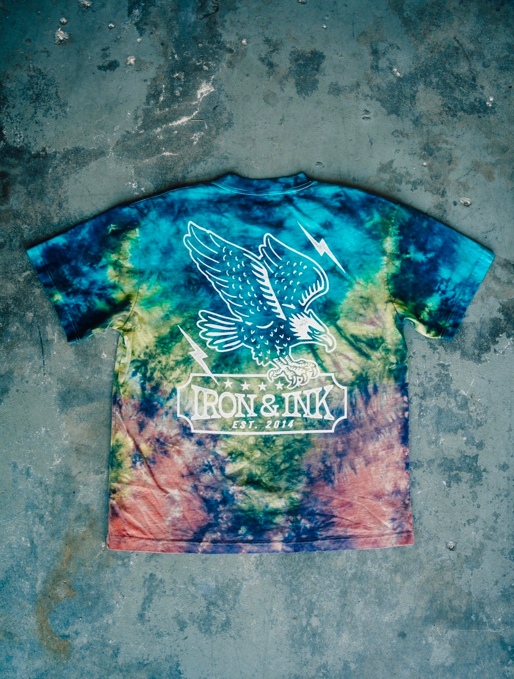 New custom tie dye oversized shirt-neon eagle