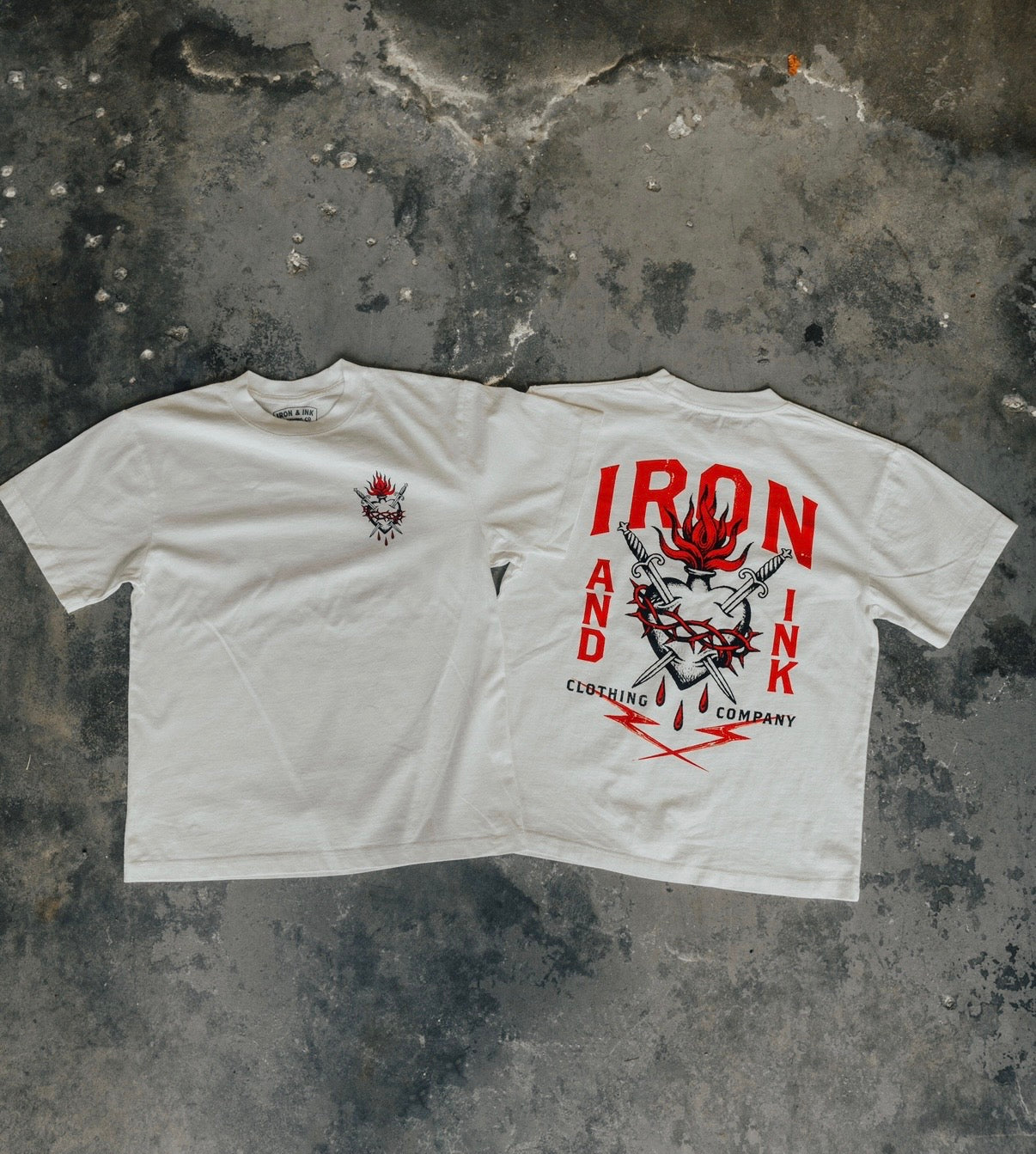 New "Sacred Heart" oversized shirt- white