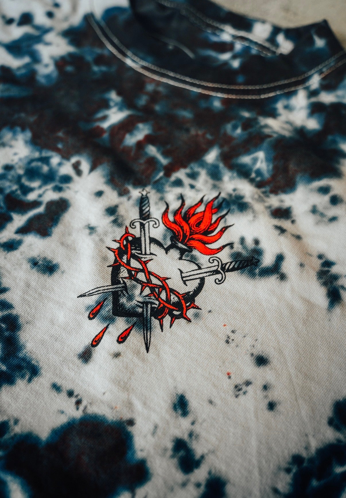New "sacred heart" custom dyed oversized tank