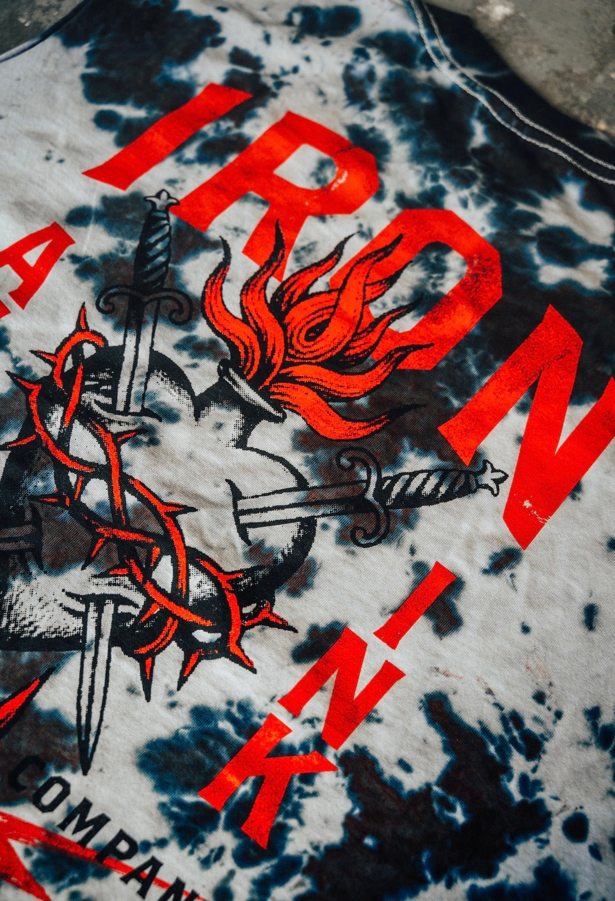 New "sacred heart" custom dyed oversized tank