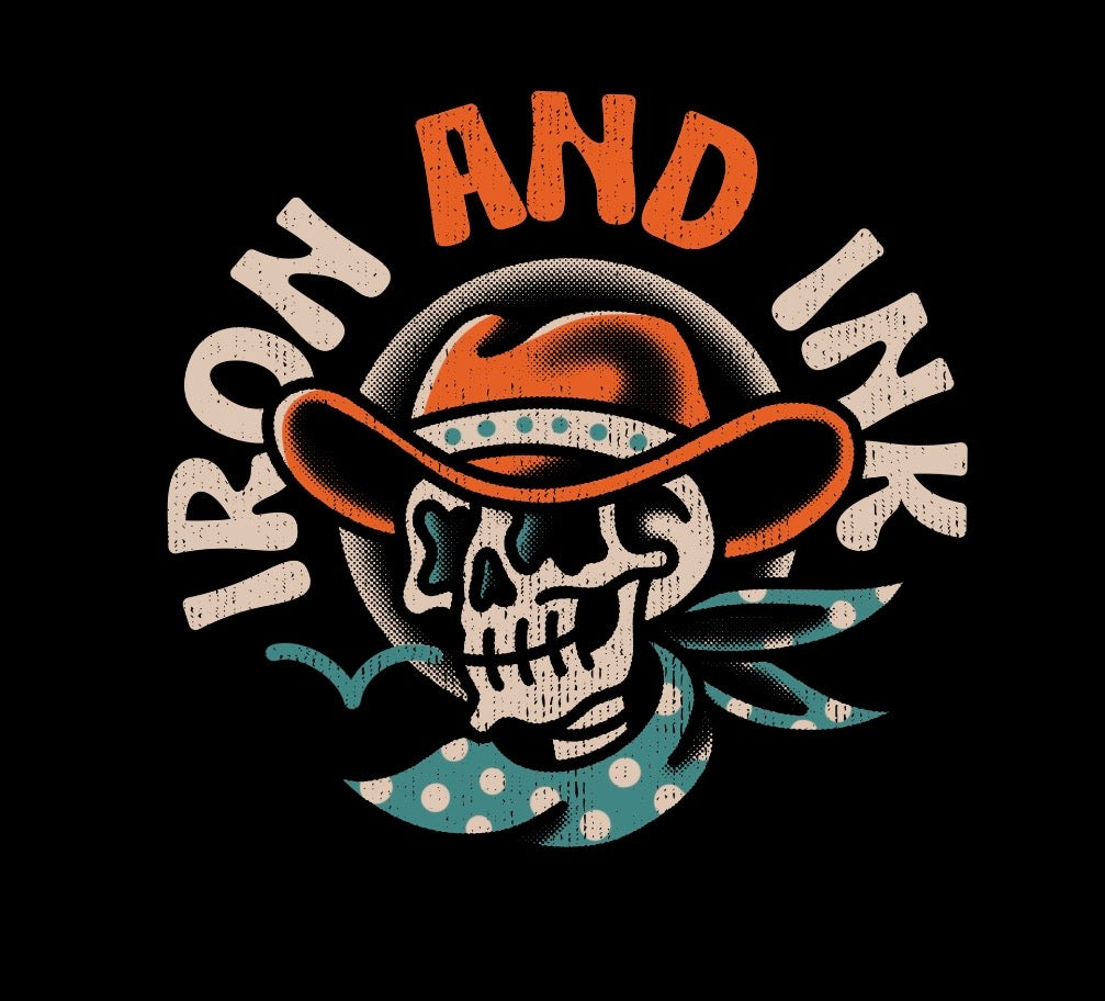 New "Skull Cowboy" oversized shirt- Faded Black