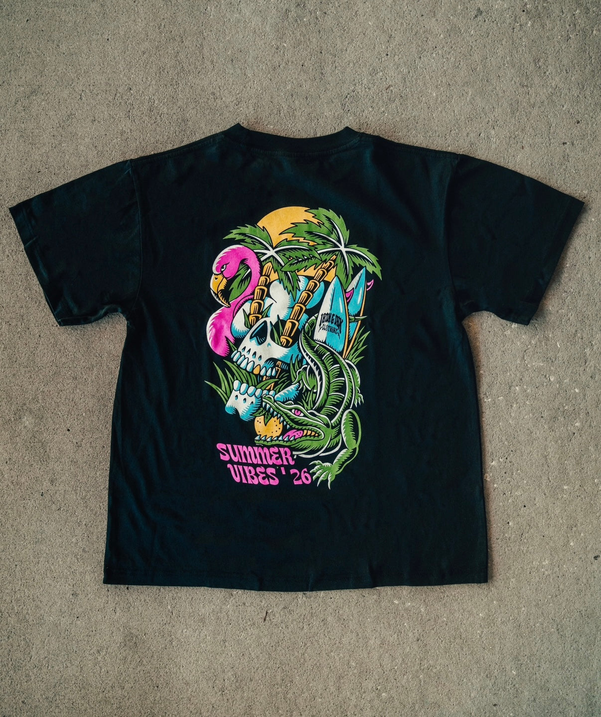 New "summer vibes" oversized shirt- Black