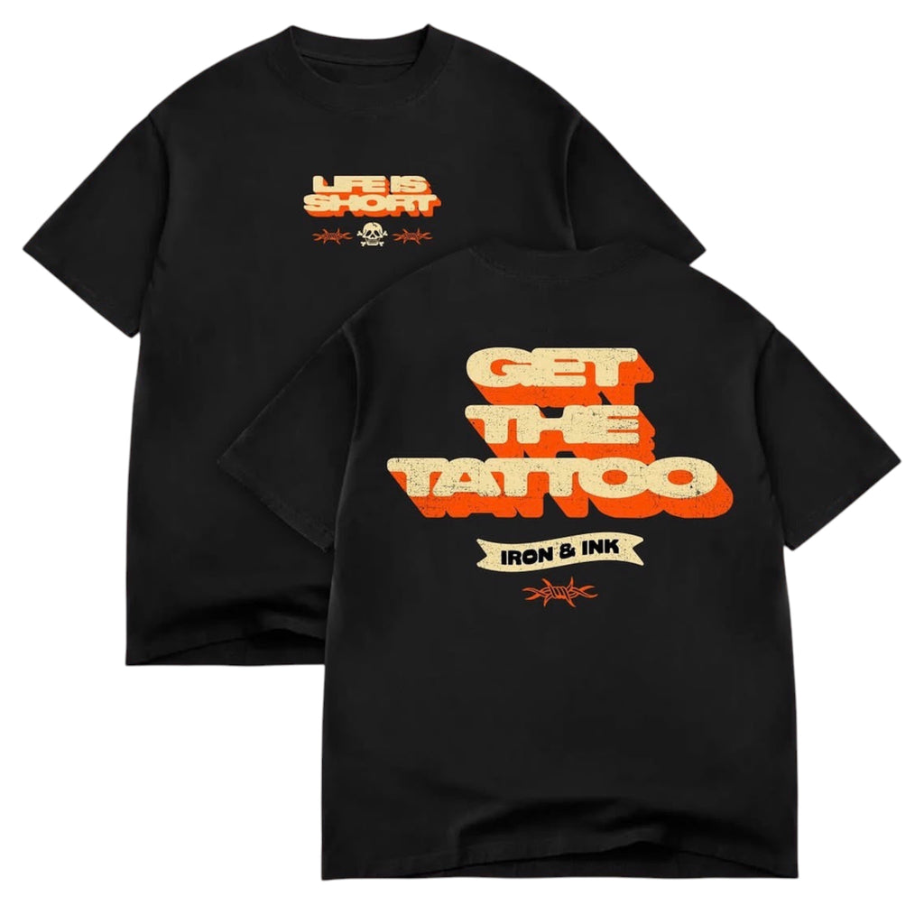 Early access "Get the tattoo" slightly oversized shirt-Black