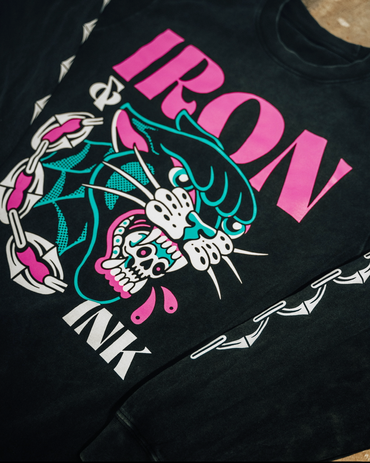 (Early access) Panther "Miami Vice" edition- long sleeve oversized shirt-faded black