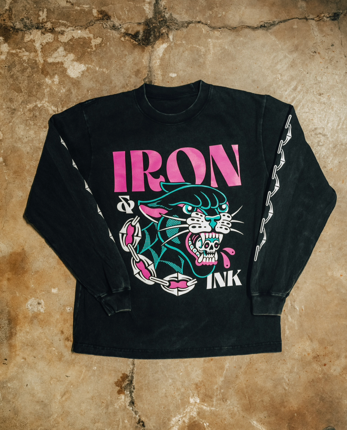 (Early access) Panther "Miami Vice" edition- long sleeve oversized shirt-faded black